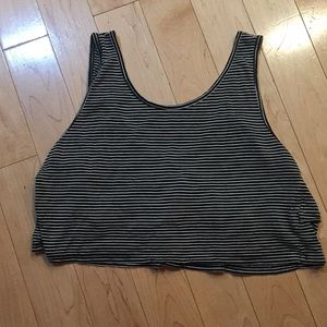 Striped crop tank with layered back!